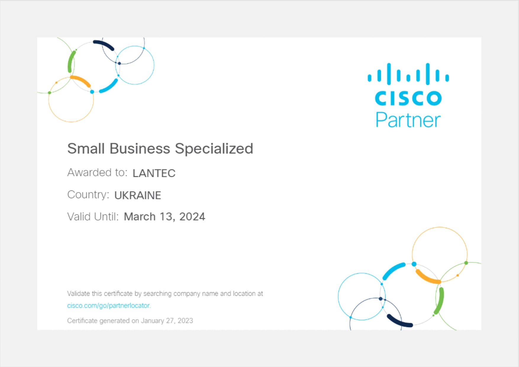 Cisco Small Business Specialized