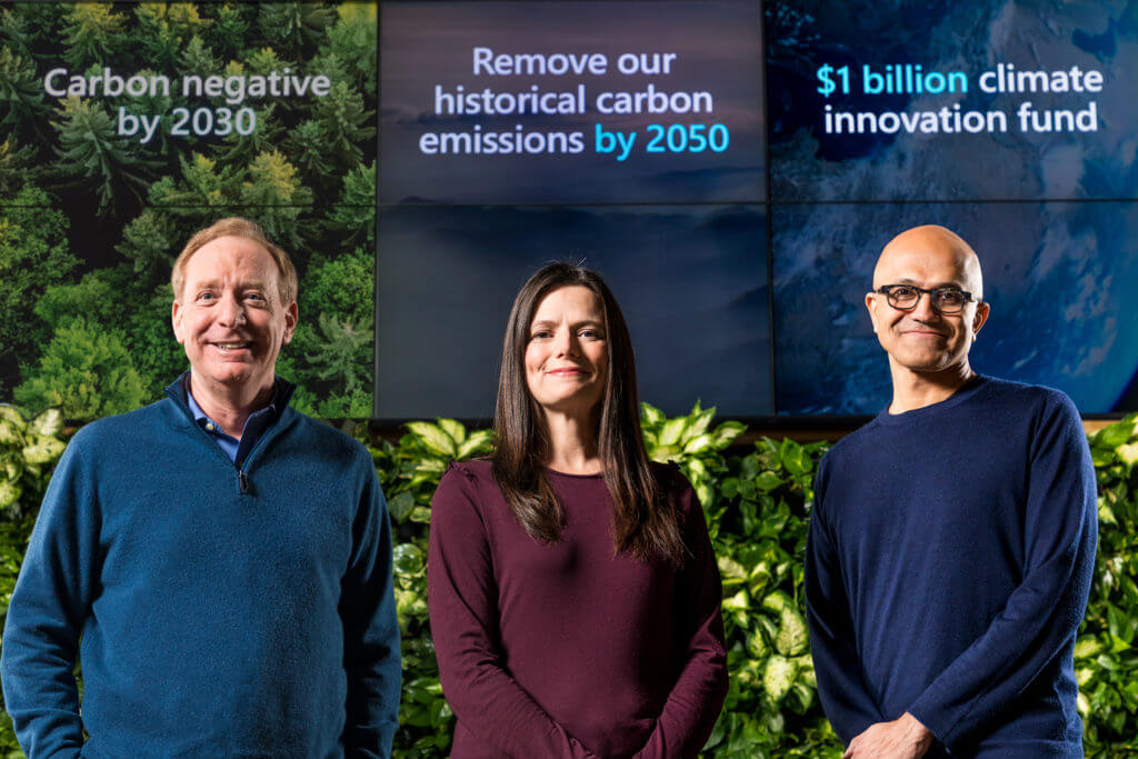 Компанія Майкрософт поставила цілі щодо скорочення забруднення довкілля